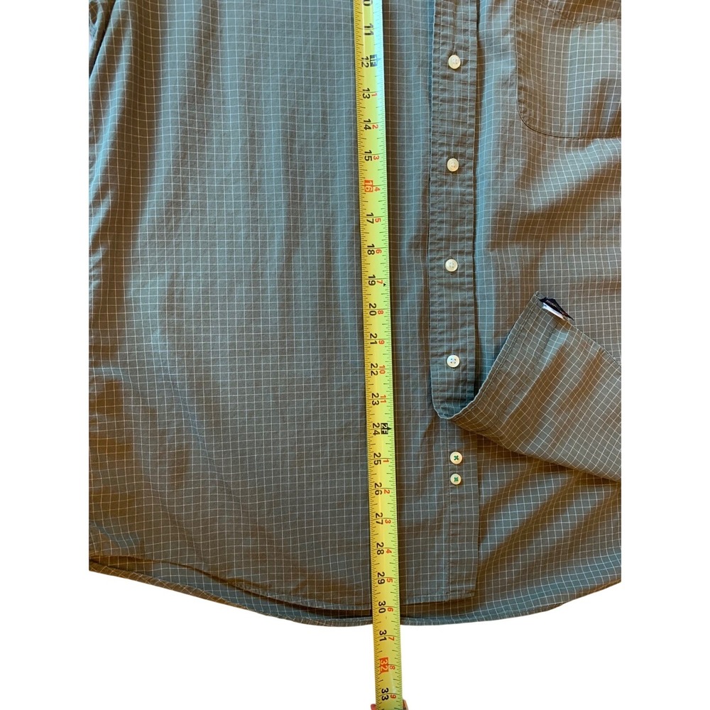 Tommy Hilfiger Weekend Classics Mens 16 34-35 Green Windowpane‎ Cotton Shirt - Picture 7 of 7